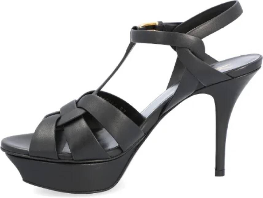 Saint Laurent Leather sandals Black Dames