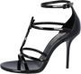 Saint Laurent Leather sandals Black Dames - Thumbnail 1