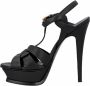 Saint Laurent Leather sandals Black Dames - Thumbnail 1