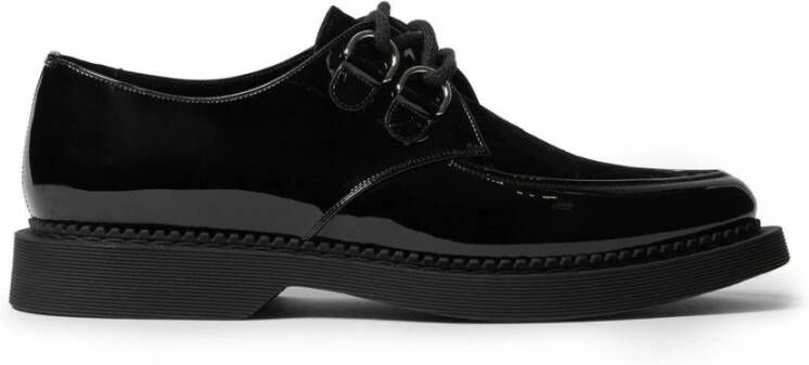 Saint Laurent Leren Derbies met Patent Effect Black Heren