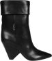 Saint Laurent Leren Enkellaarsjes met Puntige Neus Black Dames - Thumbnail 1