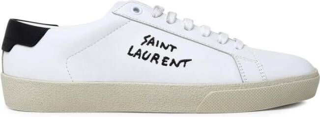 Saint Laurent Witte Sneakers met Swen Inscriptie White Heren