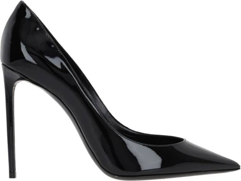 Saint Laurent Leren Pumps met Lak Effect Black Dames