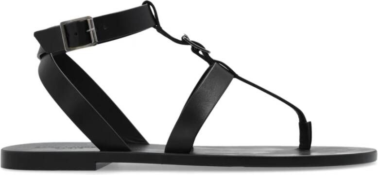 Saint Laurent Leren sandalen Black Heren