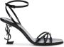 Saint Laurent Leren sandalen met Cassandre-hak Black Dames - Thumbnail 11