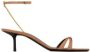 Saint Laurent Leren sandalen met vierkante neus en enkelband Brown Dames - Thumbnail 1