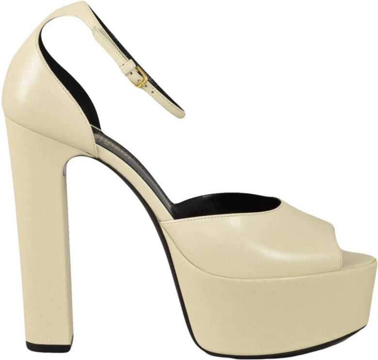 Saint Laurent Leren Schoenen 100% Leren Zool Beige Dames