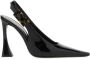 Saint Laurent Leren Slingback Pumps met Flared Hak Black Dames - Thumbnail 1