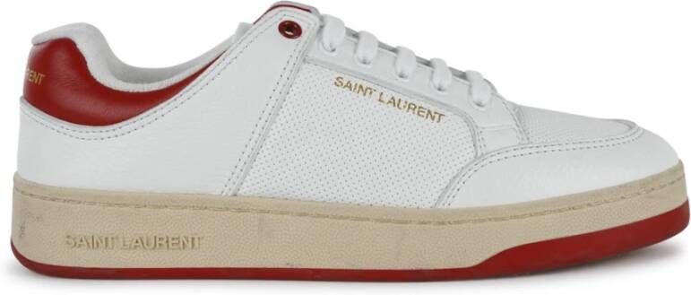 Saint Laurent Leren sneakers met geperforeerd detail White Dames