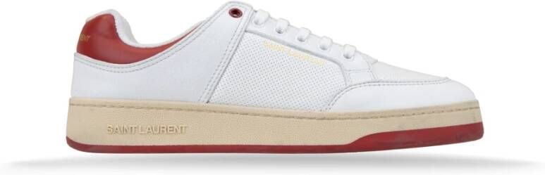 Saint Laurent Leren Vetersneakers White Heren