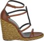 Saint Laurent Leren Wedge Espadrilles Brown Dames - Thumbnail 1