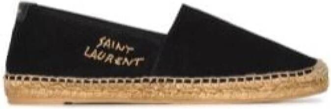 Saint Laurent Logo-Geborduurde Espadrilles Black Dames