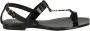 Saint Laurent Logo Leren Sandalen met Gespsluiting Black Dames - Thumbnail 1