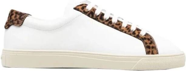 Saint Laurent Luipaardprint Sneakers voor Verhoogde Stijl White Dames