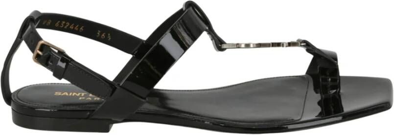 Saint Laurent Luxe Leren Sandalen Zwart Dames