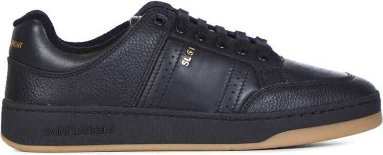 Saint Laurent Zwarte lage sneakers van kalfsleer Black Heren