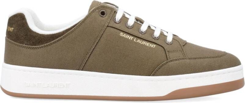 Saint Laurent Militair Groene Canvas Sneakers Sl61 Green Heren