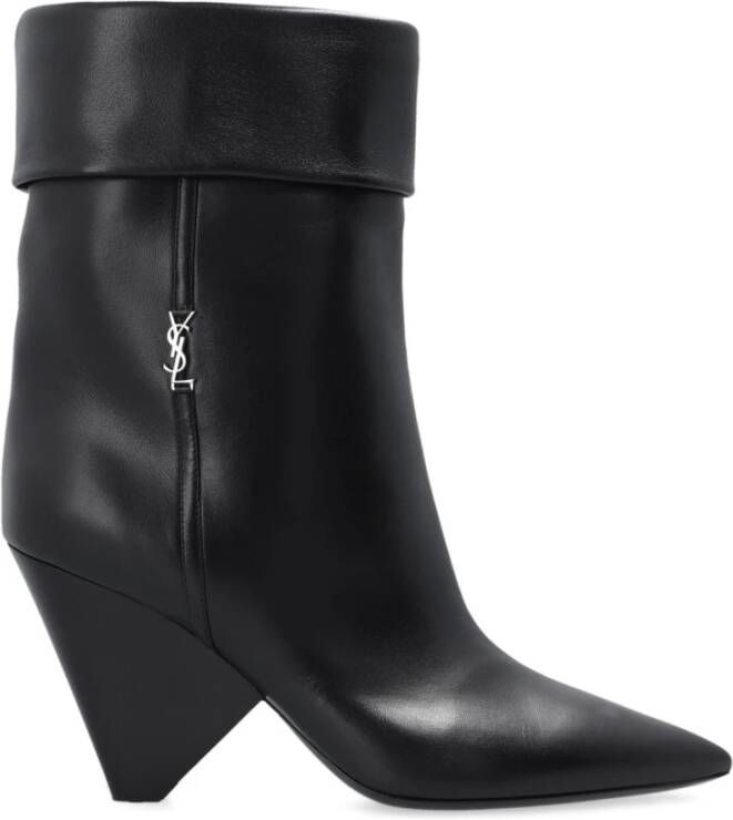 Saint Laurent Niki enkellaarzen met hak Black Dames