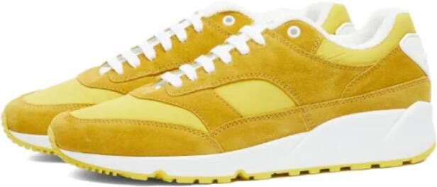 Saint Laurent Nylon Veterschoenen met rubberen zool Yellow Heren