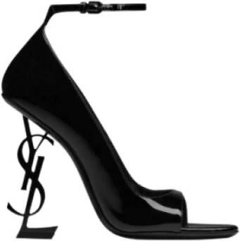 Saint Laurent Opyum Open Teen Pumps van Lakleer Zwart Dames