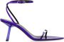 Saint Laurent Paarse Leren Sandalen met Metallic Finish Purple Dames - Thumbnail 1