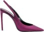 Saint Laurent Paarse Zijden Pumps Puntige Neus Hakken Purple Dames - Thumbnail 1