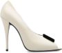 Saint Laurent Elegante Zwarte Leren Pumps Beige Dames - Thumbnail 1