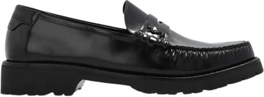 Saint Laurent Klassieke Zwarte Leren Loafers Black Dames