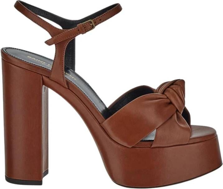 Saint Laurent Platform Sandalen van toffee leer Brown Dames