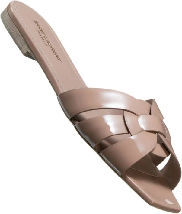 Saint Laurent Platte sandalen Beige Dames