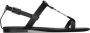 Saint Laurent Platte Sandalen met Gouden Monogram Black Dames - Thumbnail 1