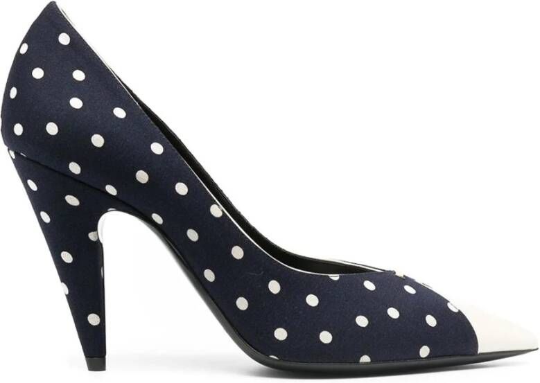 Saint Laurent Polka Dot-Print Pumps Blue Dames