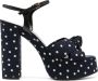 Saint Laurent Polka-Dot Sandalen Blauw Multicolor Dames - Thumbnail 5