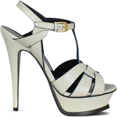 Saint Laurent Prachtige Tribute High-Heeled Sandalen Wit Dames