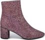 Saint Laurent Roze Glitter Enkellaarzen voor Dames Roze Dames - Thumbnail 1