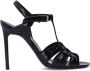 Saint Laurent Hoge Hak Geweven Sandalen Zwart Dames - Thumbnail 1