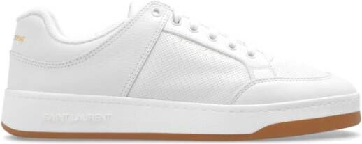 Saint Laurent Witte Lage Veterschoenen van Leer White Heren