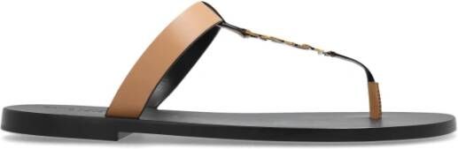 Saint Laurent Slides Masoil Vintage Brown Heren