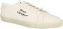 Saint Laurent Witte canvas sneakers met leren detail White Heren - Thumbnail 5