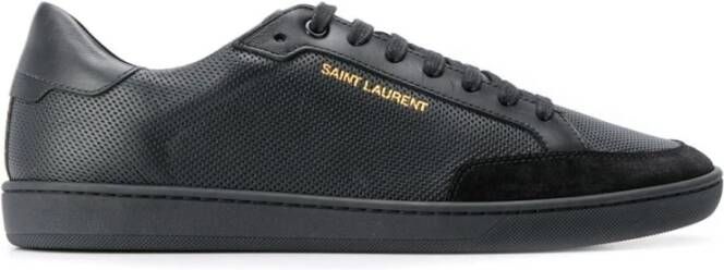 Saint Laurent Sl 10 Lage Top Kalfsleren Sneakers Zwart Heren