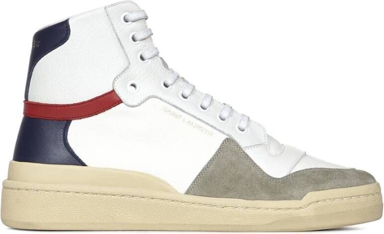 Saint Laurent Sl24 Mid-Top Sneakers Wit White Heren