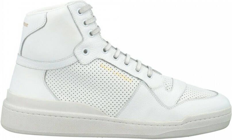 Saint Laurent Witte geperforeerde sneakers met versleten effect White Heren