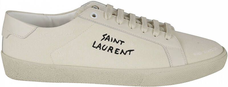 Saint Laurent Italiaanse leren sneakers voor heren White Heren