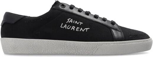 Saint Laurent Court Classic Sl 06 Embroidered Sneakers IN Canvas AND Smooth Leather