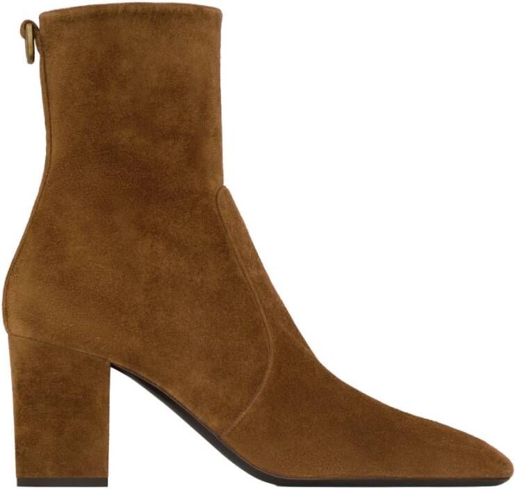 Saint Laurent Stijlvolle Booties voor Trendy Vrouwen Brown Dames