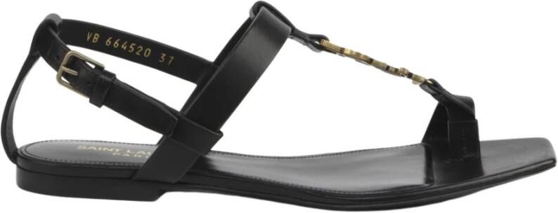 Saint Laurent Stijlvolle Comfortabele Platte Sandalen Zwart Dames