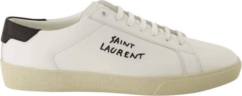 Saint Laurent Stijlvolle Leren Sneakers voor Mannen White Heren