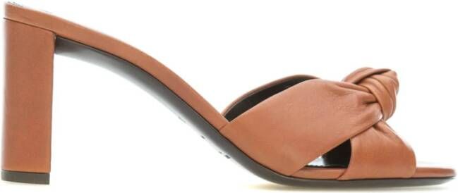 Saint Laurent Stijlvolle Mules met Uniek Design Brown Dames