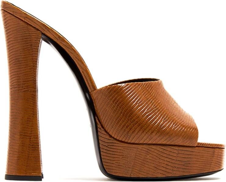 Saint Laurent Stijlvolle Mules voor Trendy Vrouwen Brown Dames