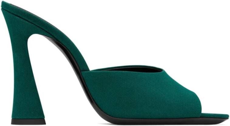 Saint Laurent Stijlvolle Mules voor Trendy Vrouwen Green Dames